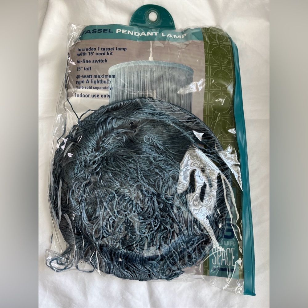 NIP Blue Tassel Pendant Lamp by Bed Bath & Beyond